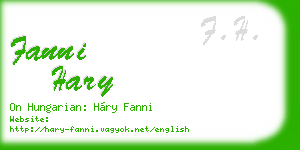 fanni hary business card